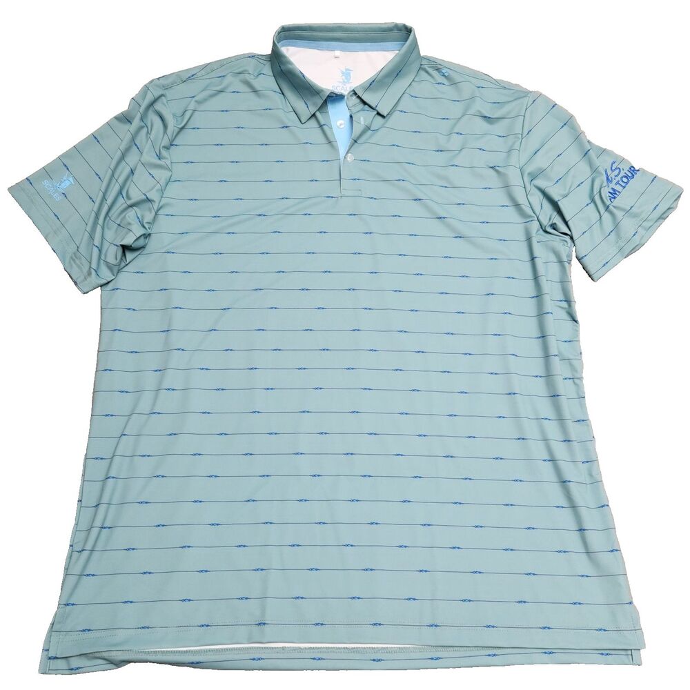 Scales Polo Shirt Mens Size 2XL Blue Golf Stretch